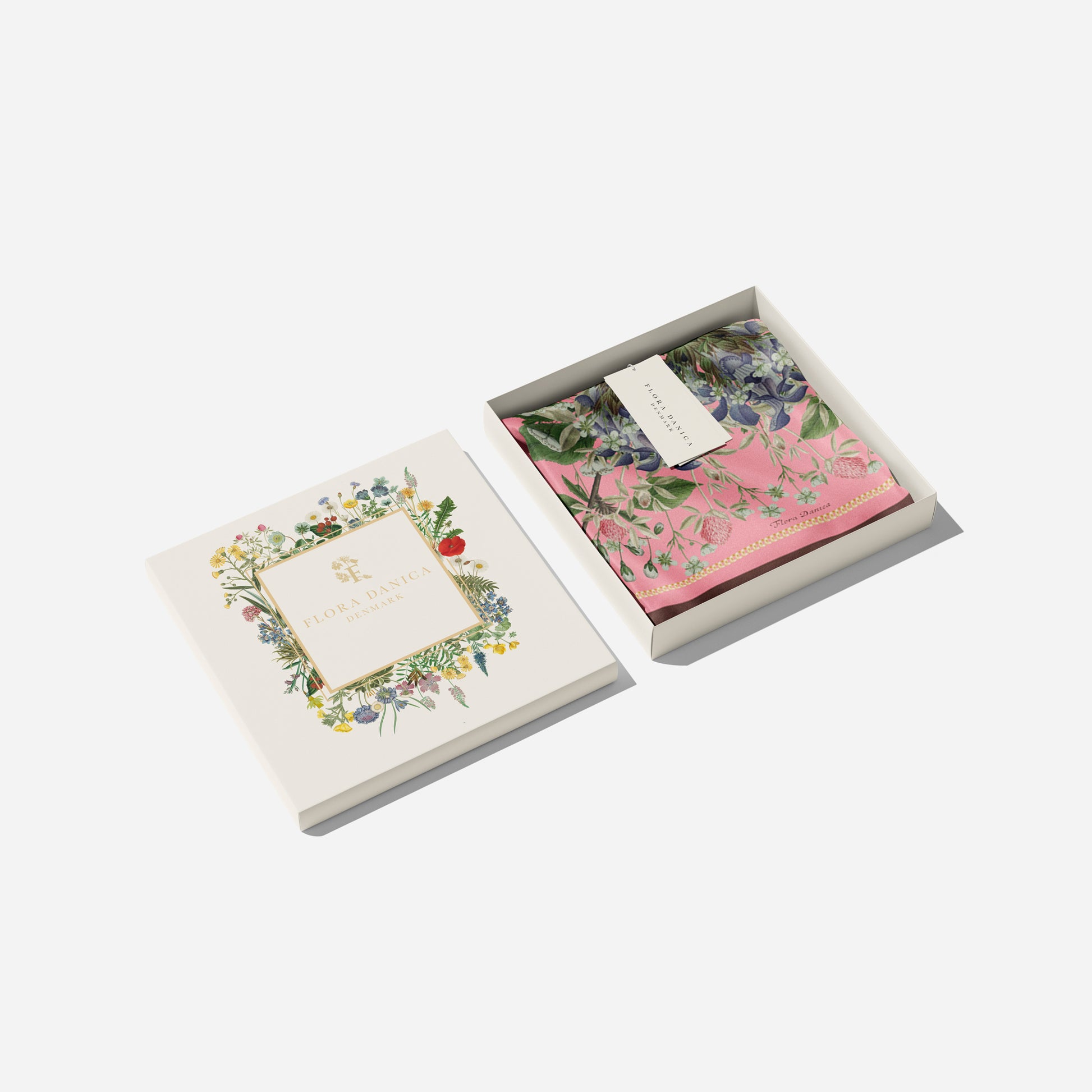 Flora Danica Denmark Pink Flower silketørklæde Small scarf Pink Flower