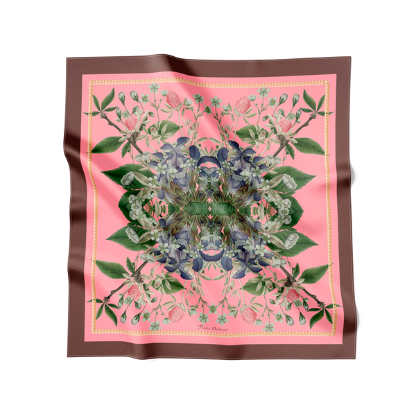 Flora Danica Denmark Pink Flower silketørklæde Small scarf Pink Flower