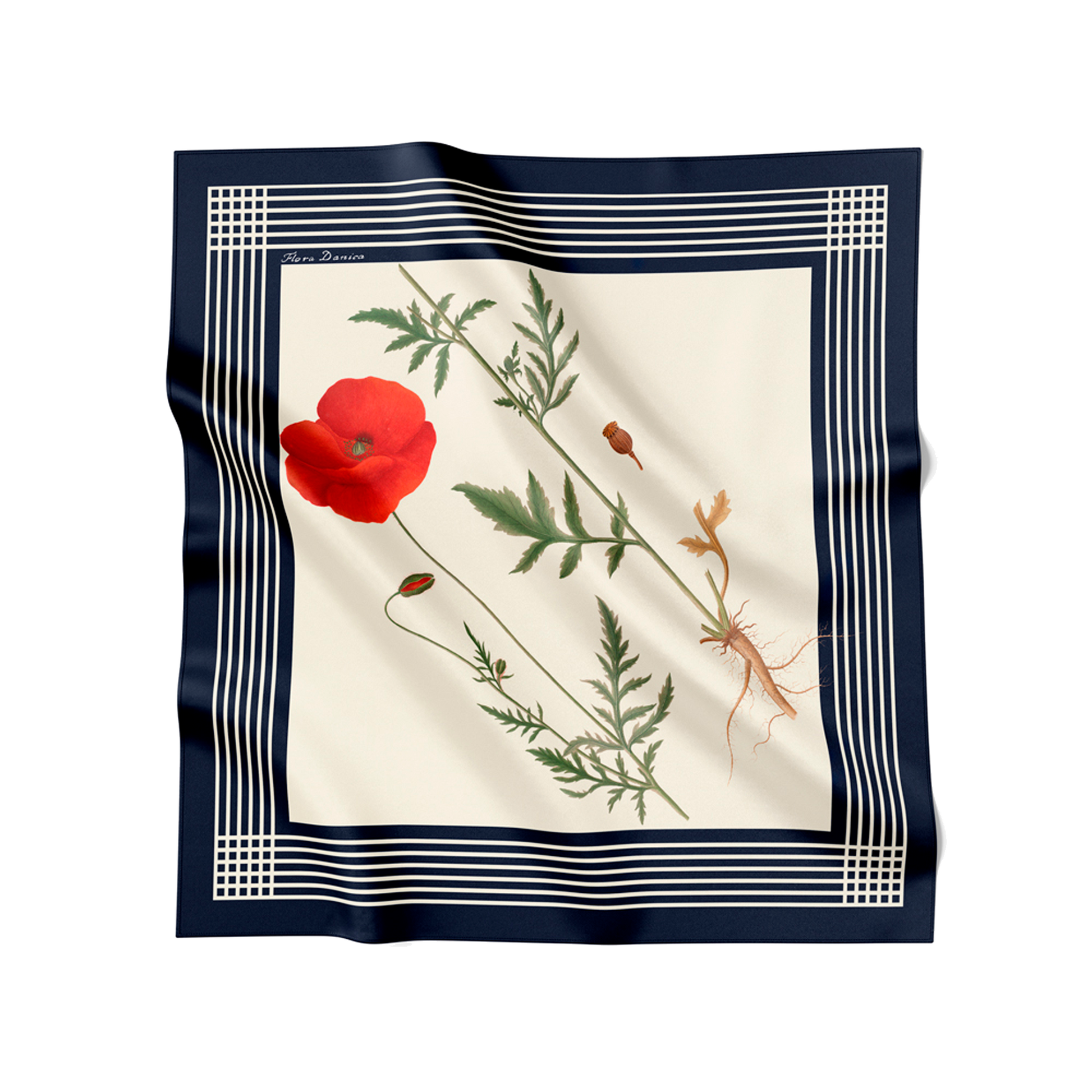 Flora Danica Denmark Poppy In White silketørklæde Small scarf Poppy In White