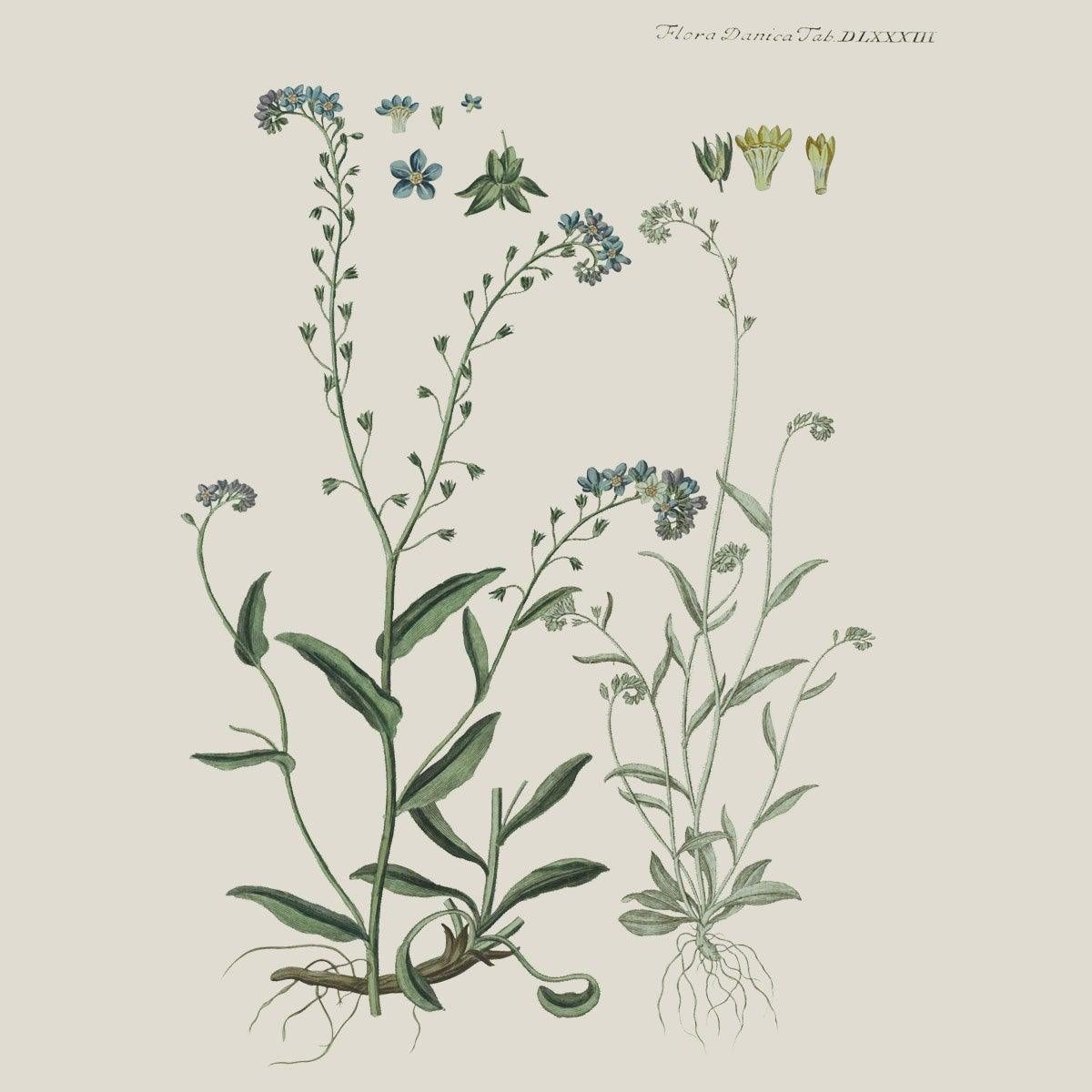 Flora Danica Denmark Purple Flower Dot Checker silketørklæde Small scarf Purple Flower Dot Checker