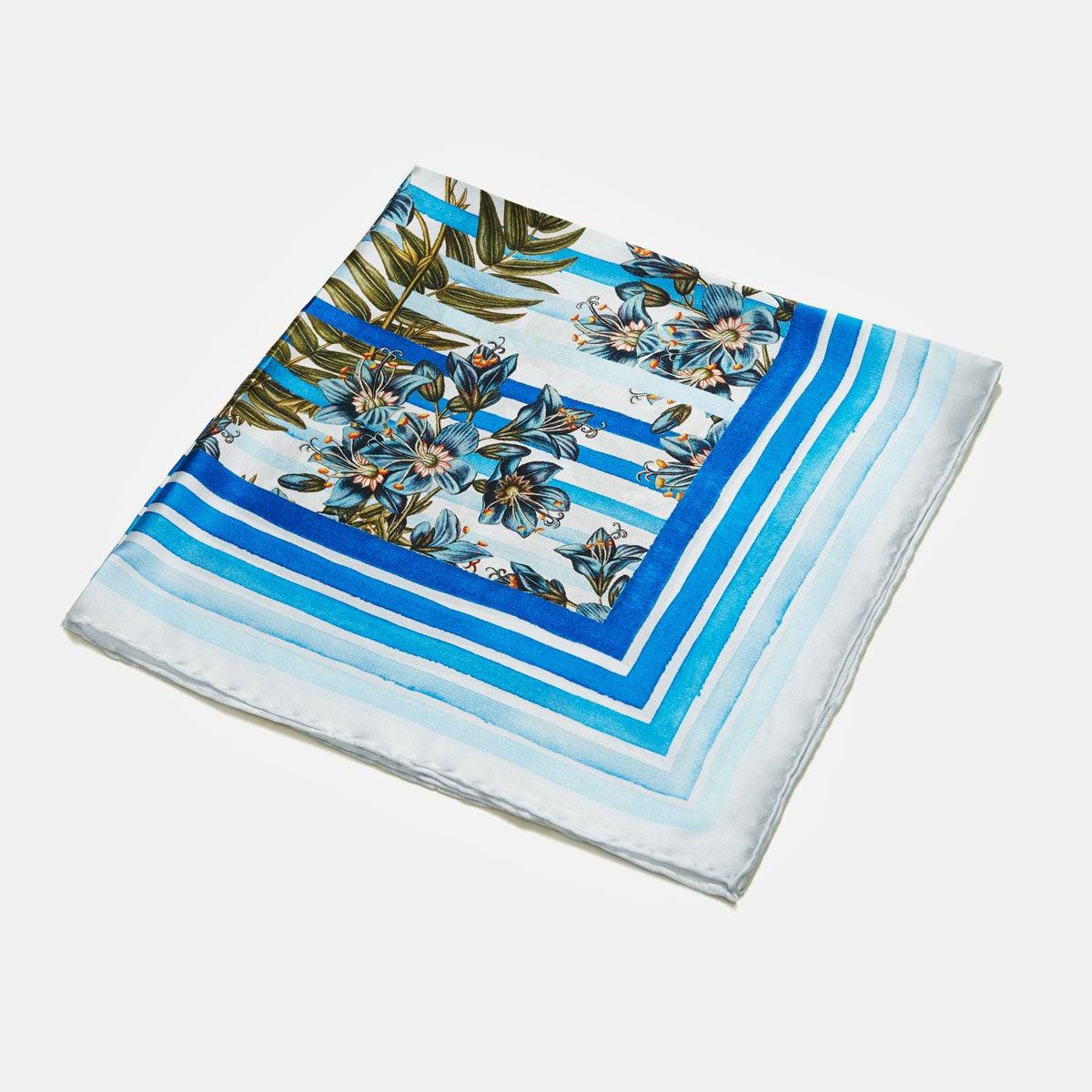 Flora Danica Denmark Royal Blue Striped silketørklæde Small scarf Royal Blue Striped