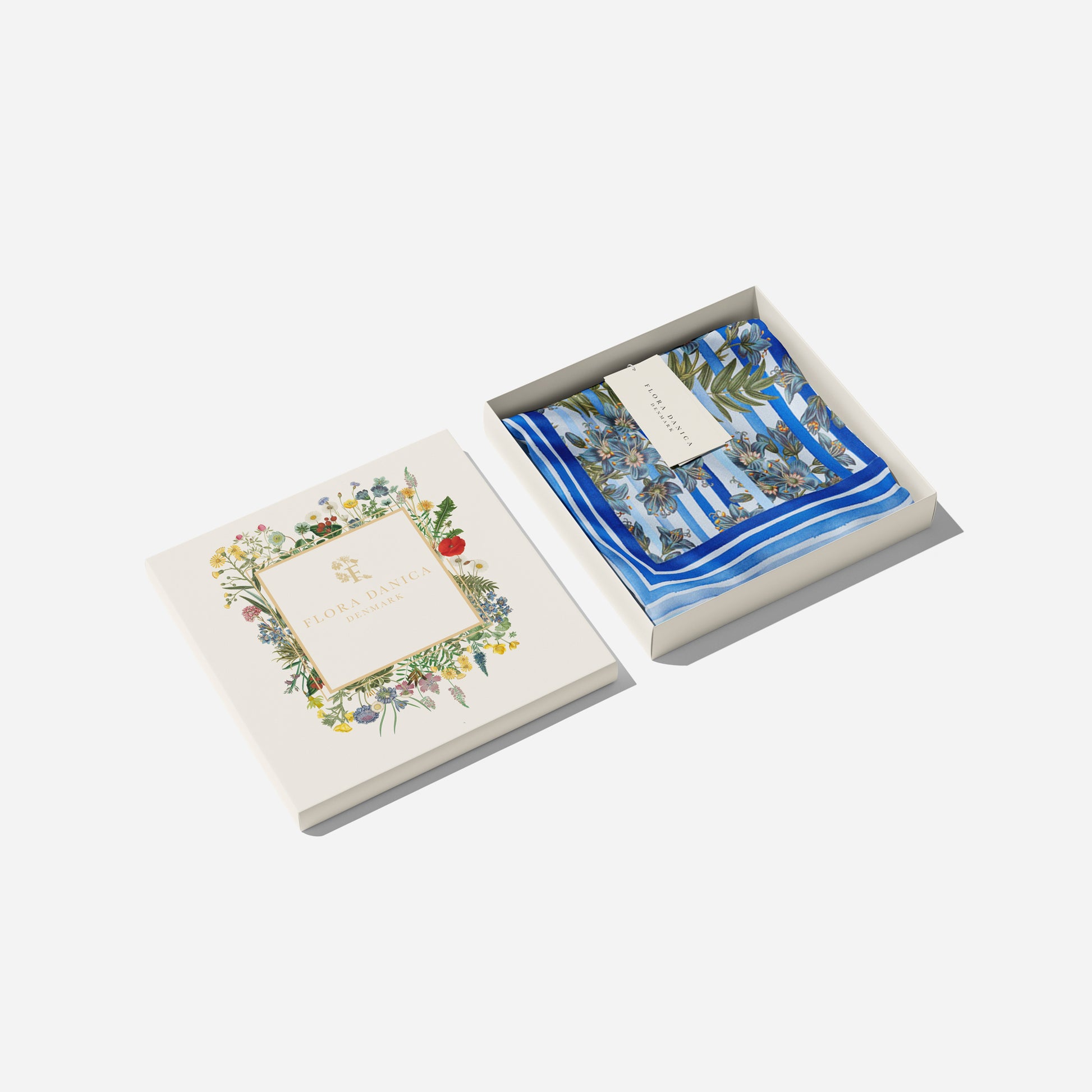 Flora Danica Denmark Royal Blue Striped silketørklæde Small scarf Royal Blue Striped