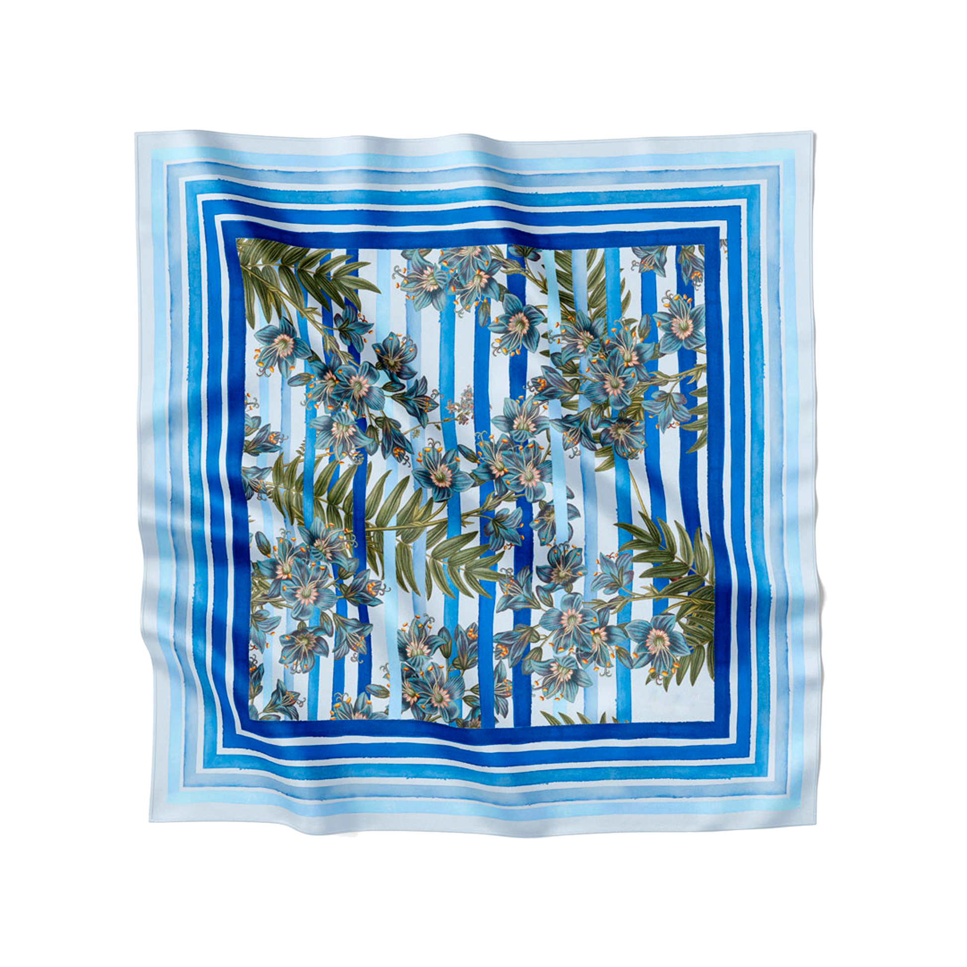 Flora Danica Denmark Royal Blue Striped silketørklæde Small scarf Royal Blue Striped
