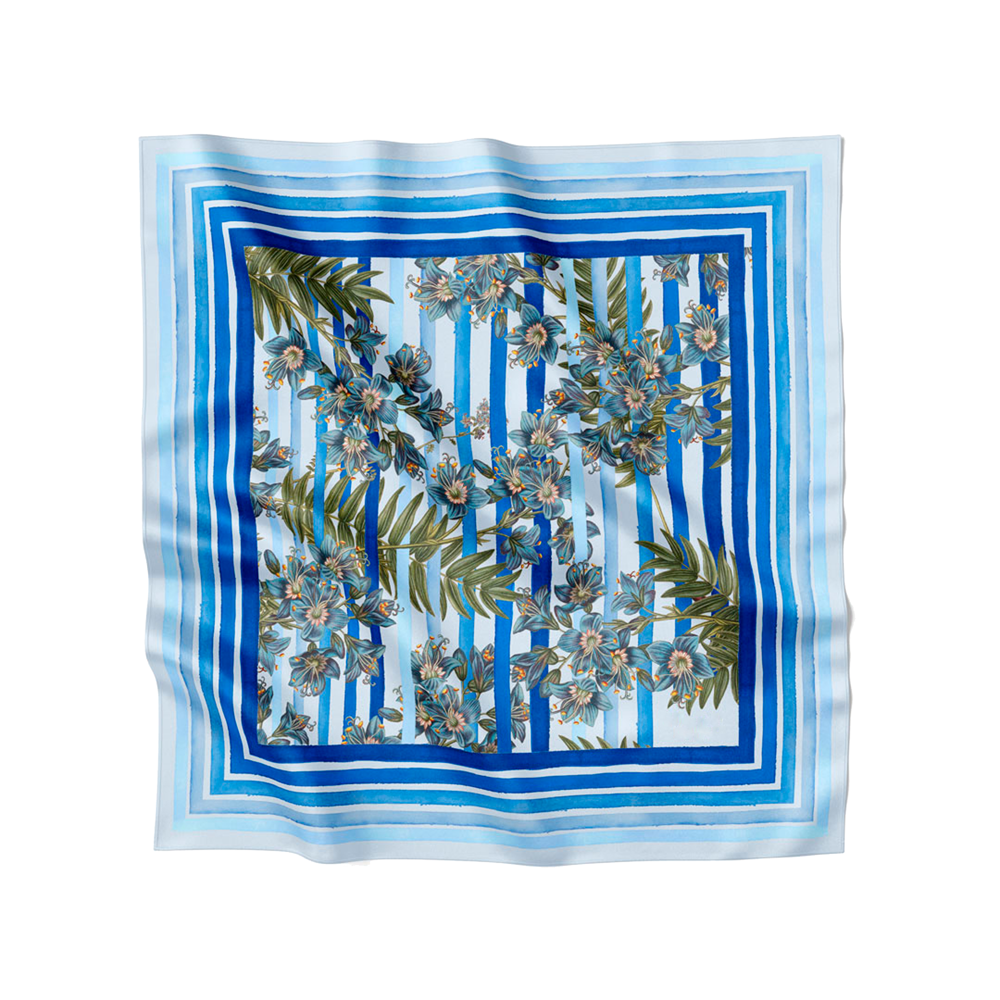 Flora Danica Denmark Royal Blue Striped silketørklæde Small scarf Royal Blue Striped