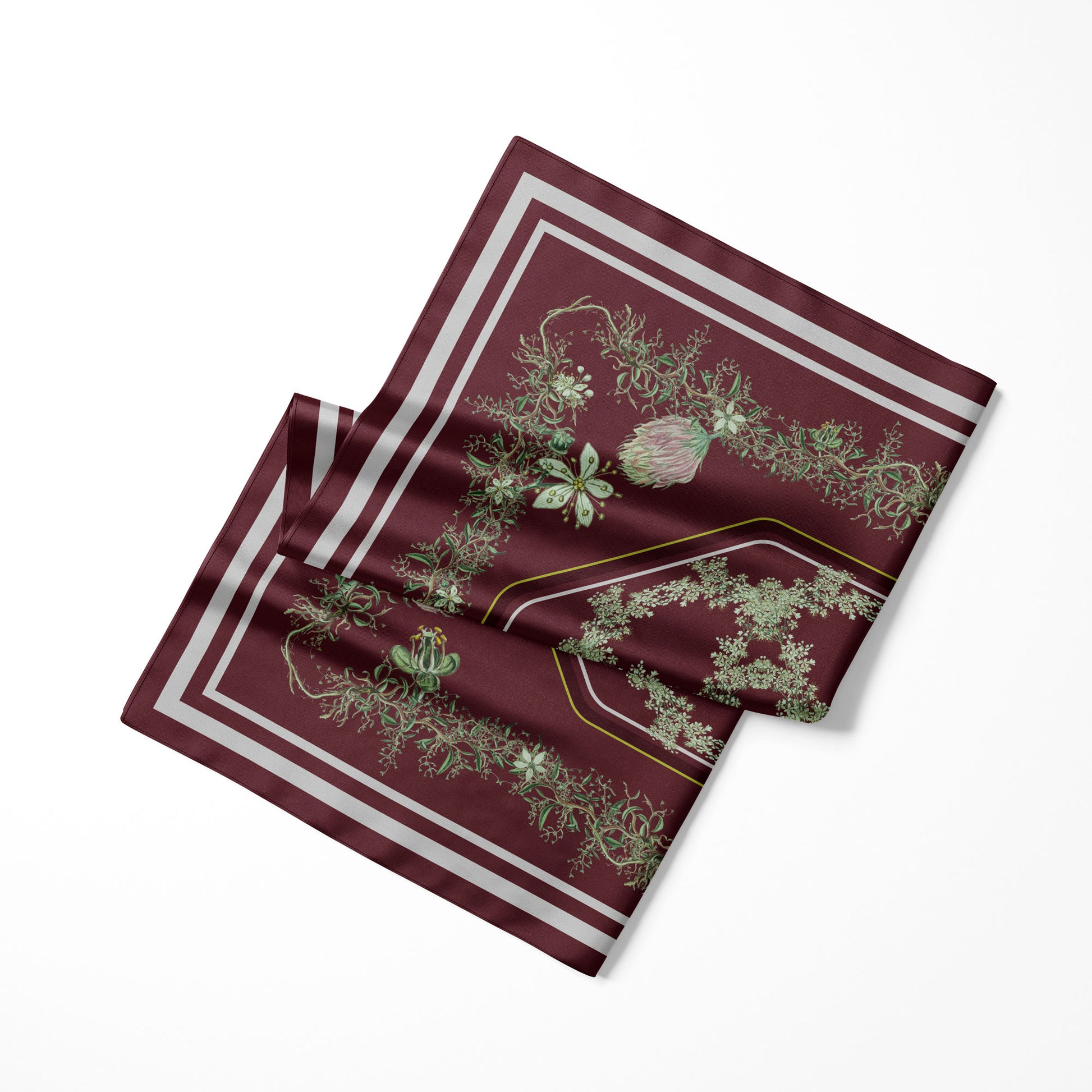 Flora Danica Denmark Ruby Meadowsweet 70 silketørklæde Medium Dobbeltsided scarf Ruby Burgundy