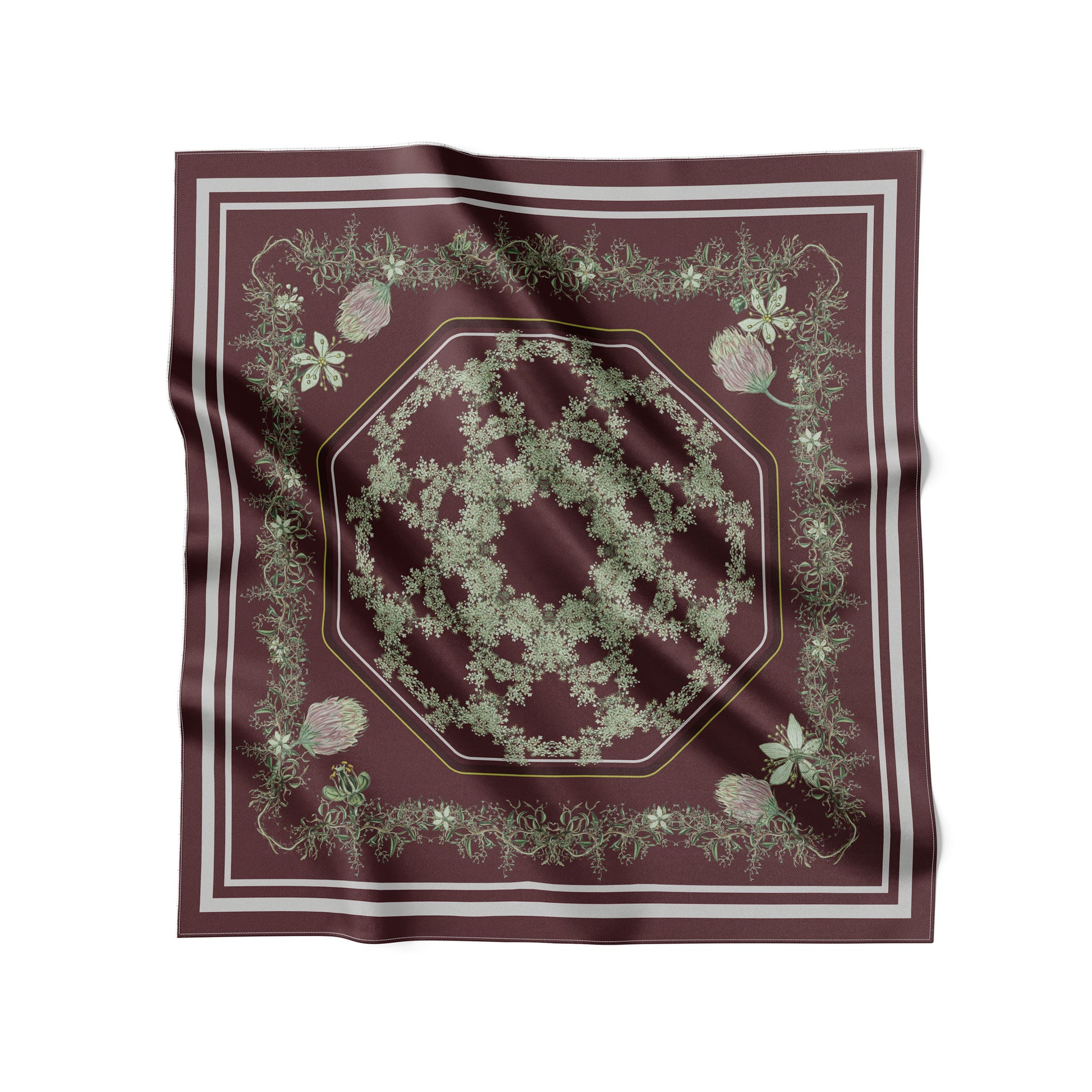 Flora Danica Denmark Ruby Meadowsweet 70 silketørklæde Medium Dobbeltsided scarf