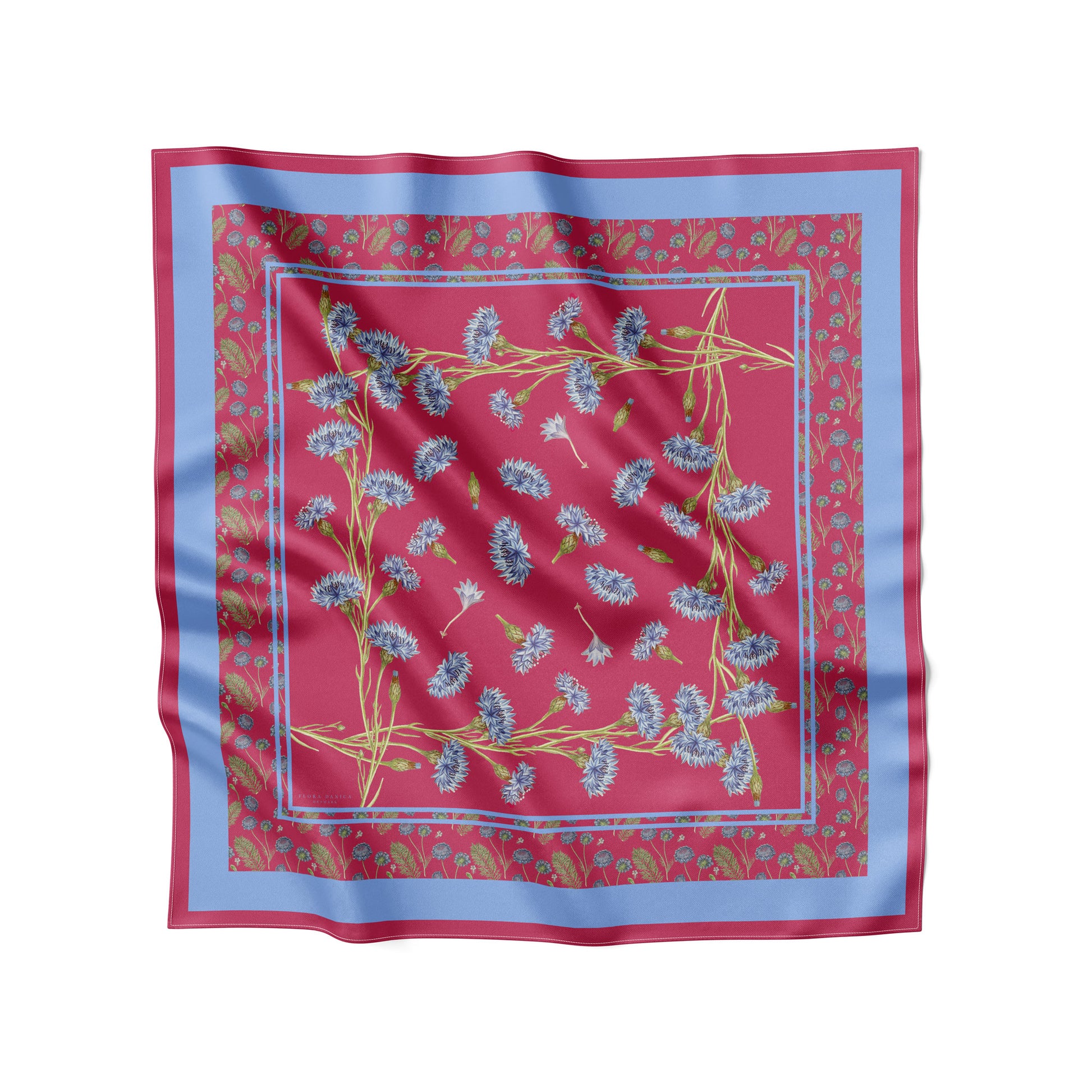 Flora Danica Denmark Scarlet Wildflower 90 silketørklæde Large scarf