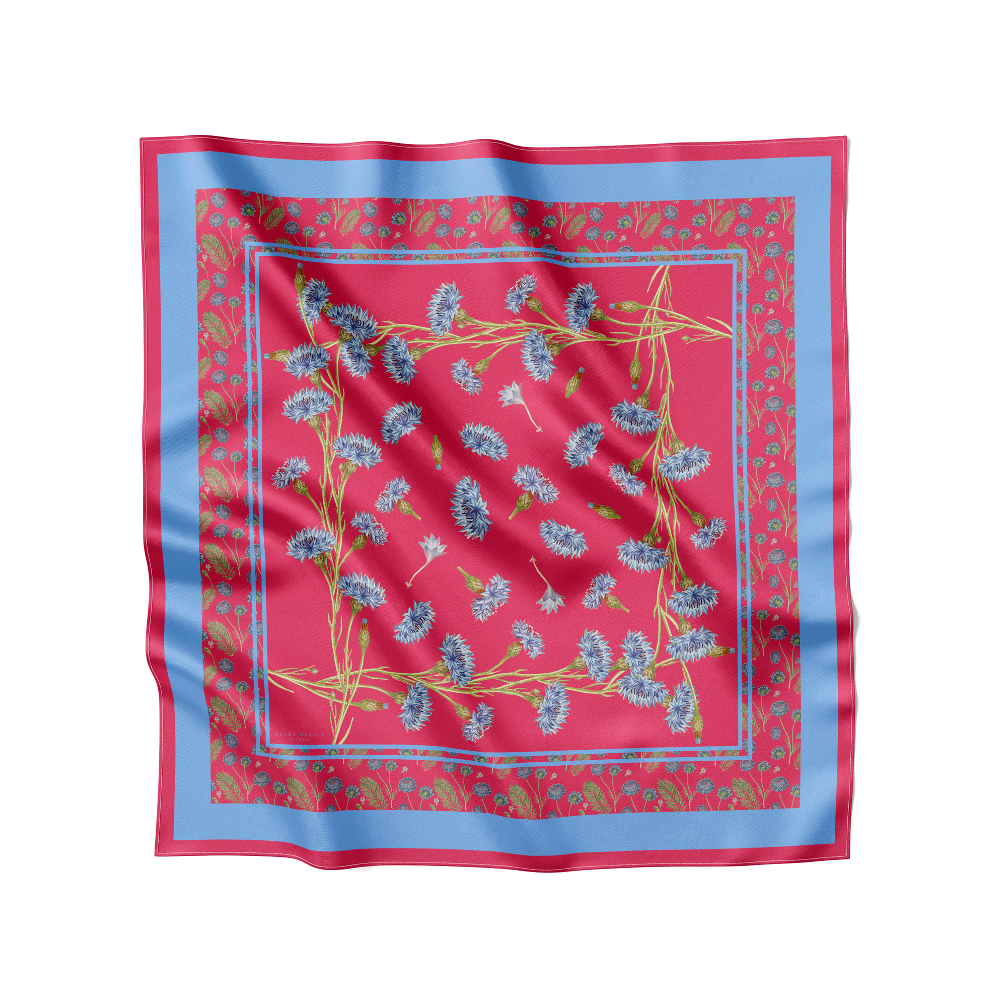 Flora Danica Denmark Scarlet Wildflower 90 silketørklæde Large scarf Scarlet Wildflower Red