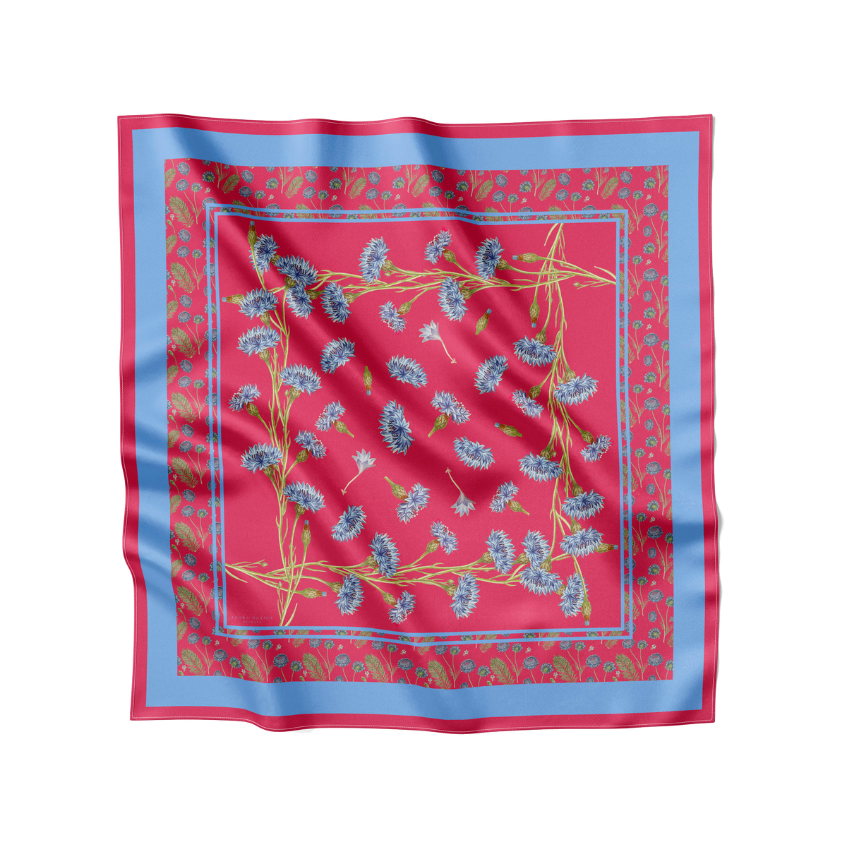 Flora Danica Denmark Scarlet Wildflower 90 silketørklæde Large scarf Scarlet Wildflower Red