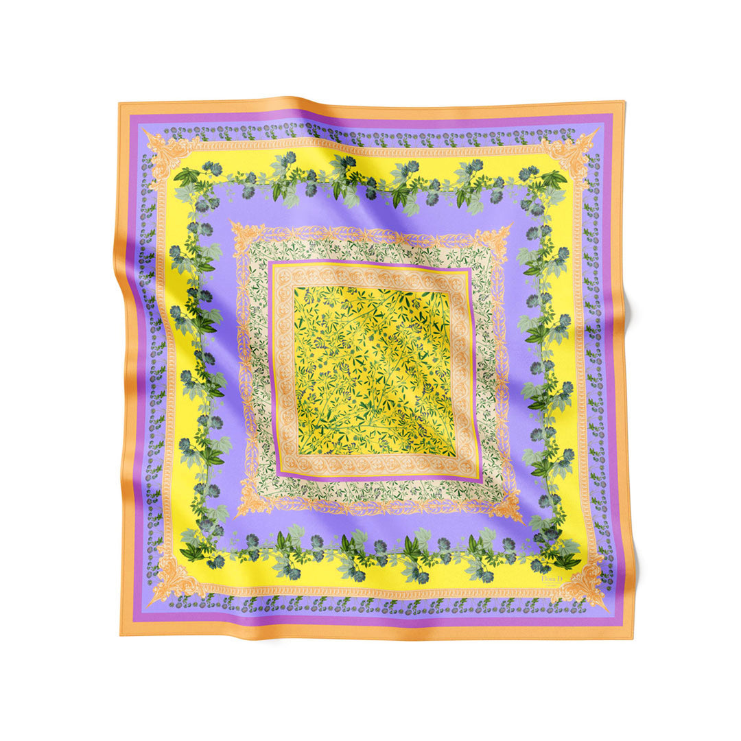 Flora Danica Denmark Sherbert Garden silketørklæde 70 Medium scarf Sherbert Garden scarf Yellow/purple