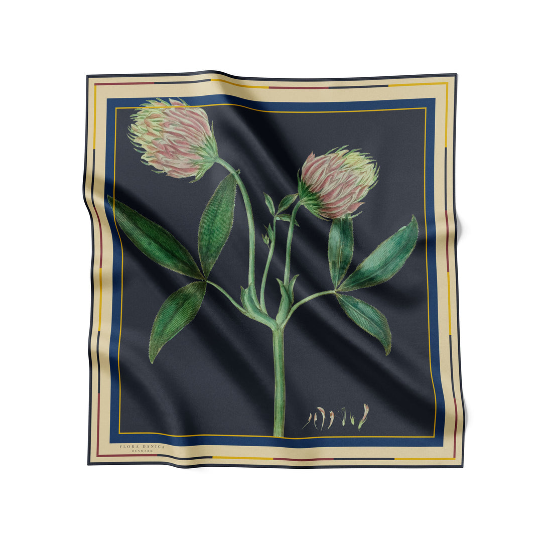 Flora Danica Denmark Trifolium scarf Small scarf Trifolium off-black/yellow