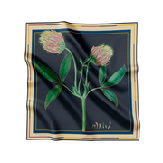 Flora Danica Denmark Trifolium silketørklæde Small scarf Trifolium off-black/yellow