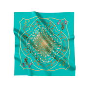 Flora Danica Denmark Turquoise Flower Feeling silketørklæde Small scarf Turquoise Flower Feeling