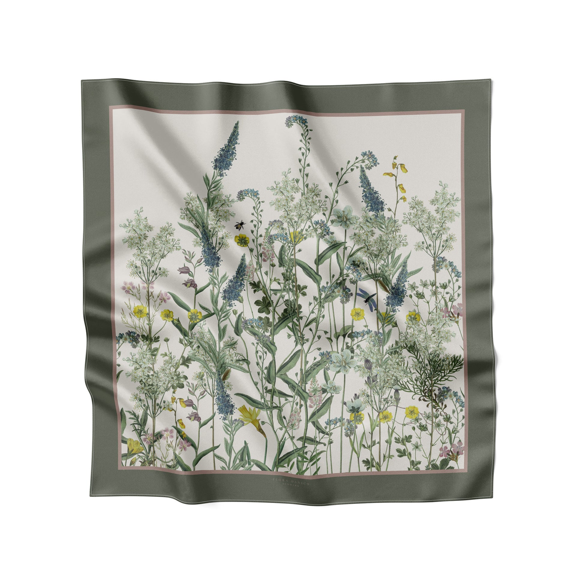 Flora Danica Denmark Wild Bloom 70 silketørklæde Medium Dobbeltsided scarf