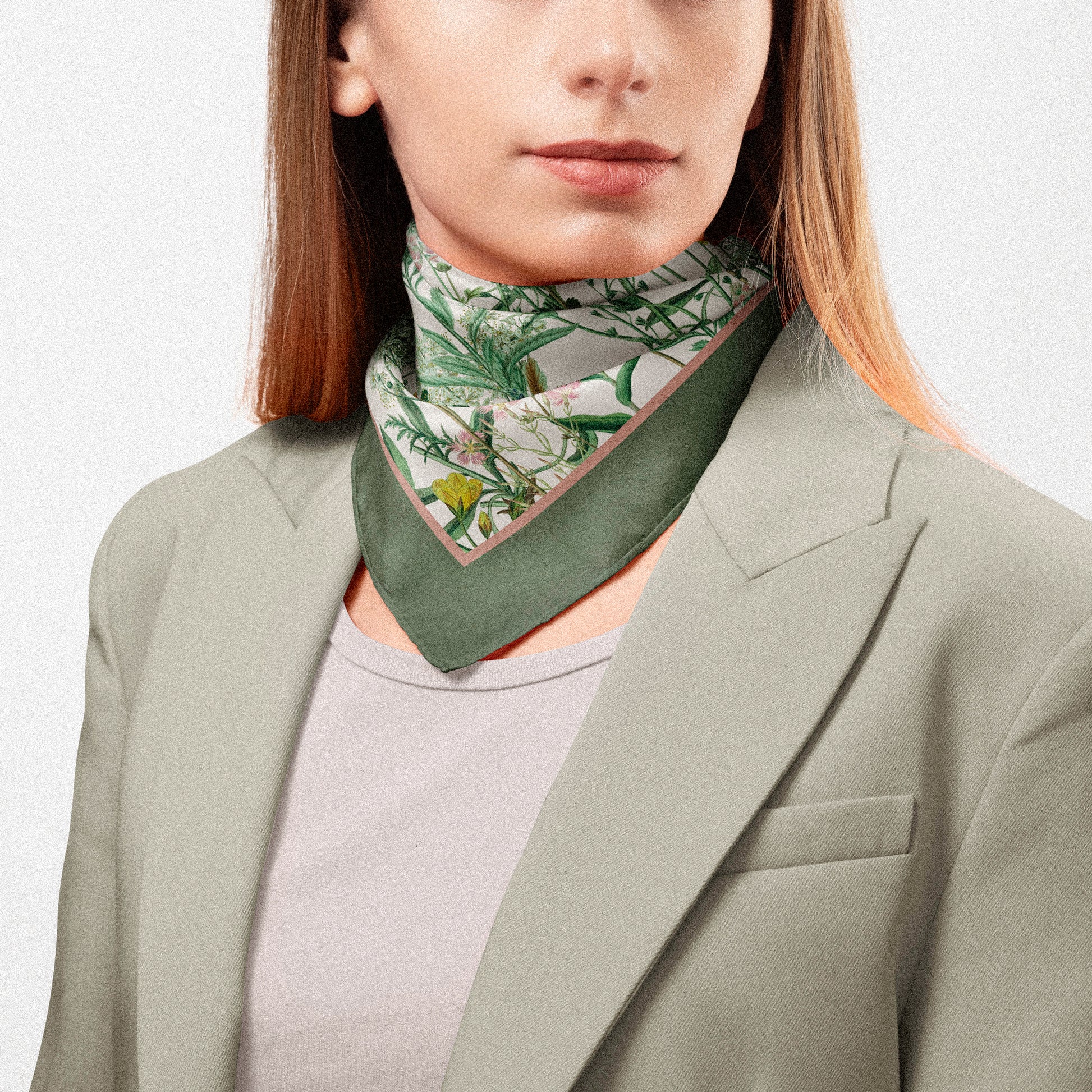 Flora Danica Denmark Wild Bloom 70 silketørklæde Medium Dobbeltsided scarf Wild-Bloom Green