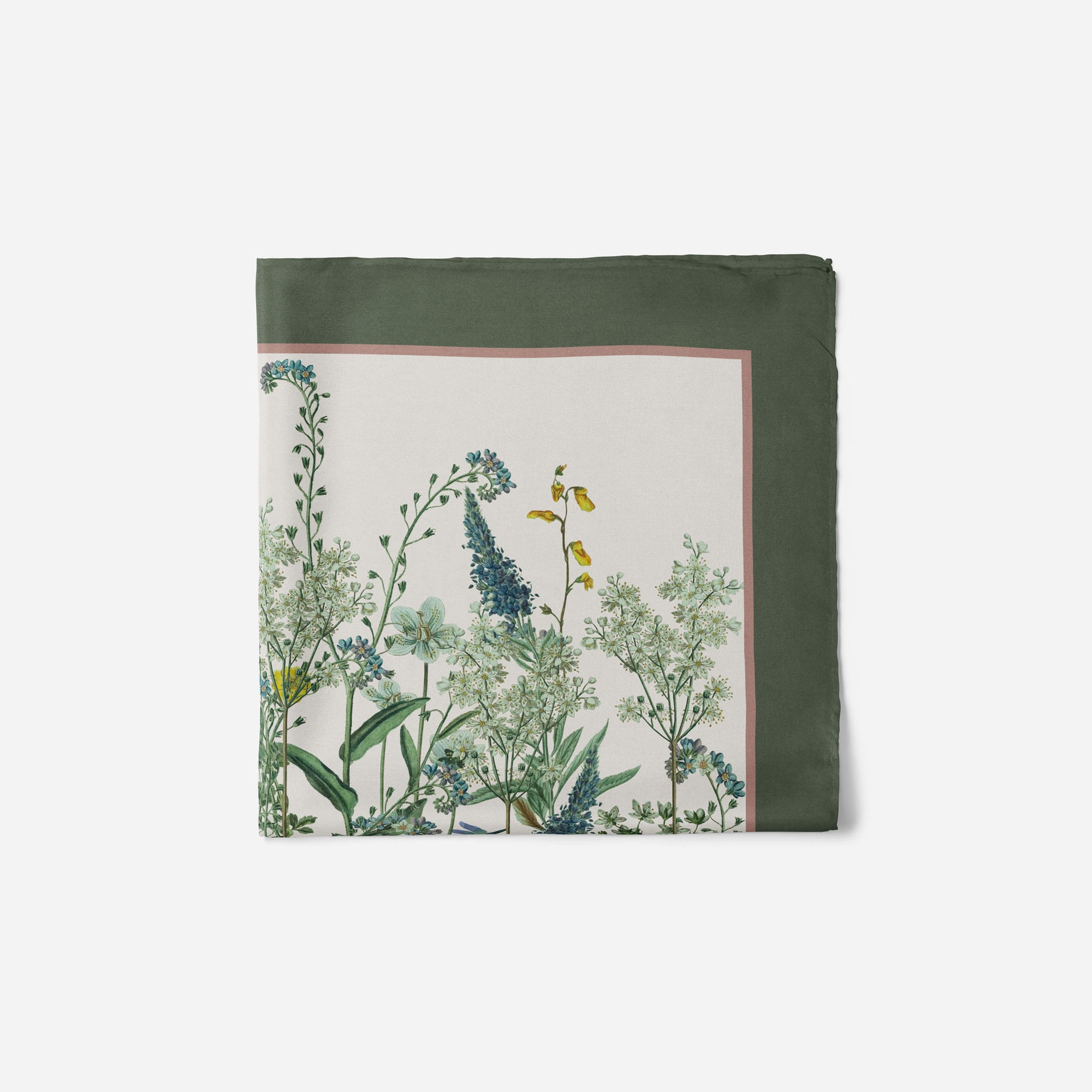 Flora Danica Denmark Wild Bloom 70 silketørklæde Medium Dobbeltsided scarf Wild-Bloom Green