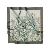 Flora Danica Denmark Wild Bloom 70 silketørklæde Medium Dobbeltsided scarf Wild-Bloom Green