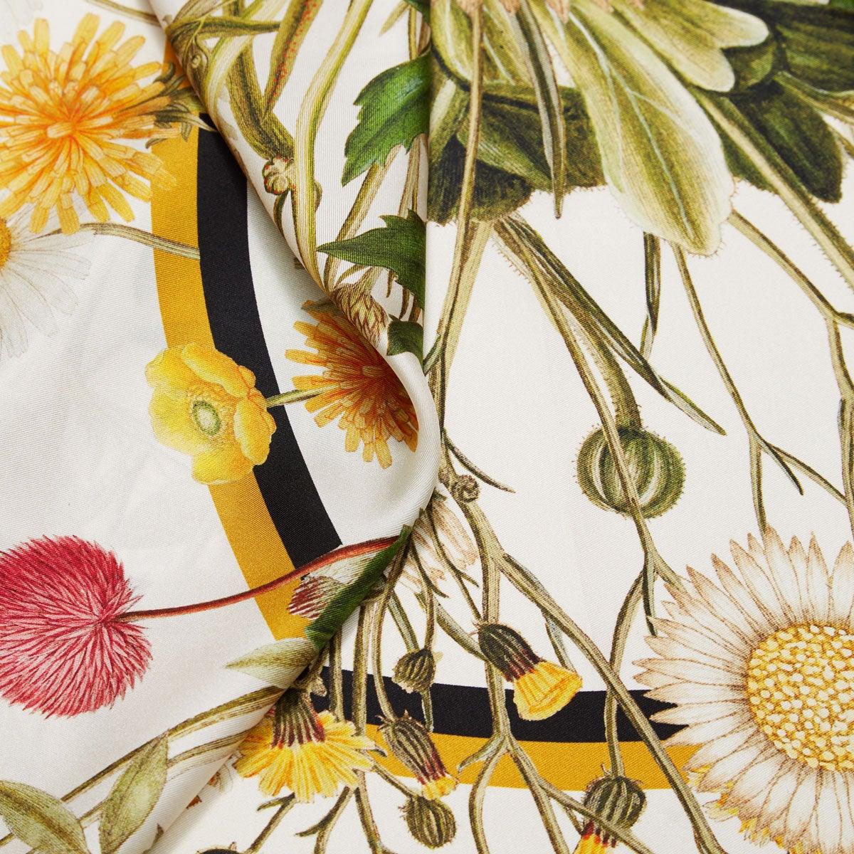 Flora Danica Denmark Yellow Meadow silketørklæde Large scarf Yellow Meadow