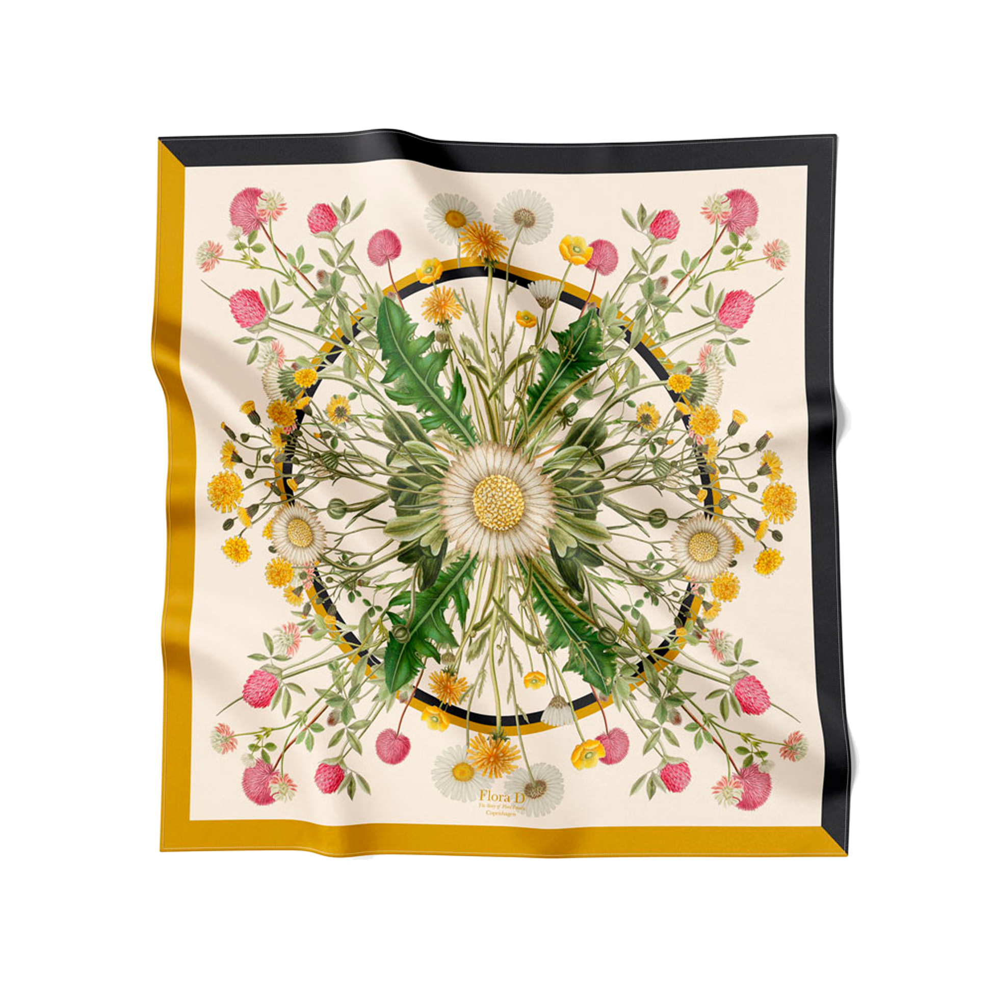 Flora Danica Denmark Yellow Meadow silketørklæde Large scarf Yellow Meadow