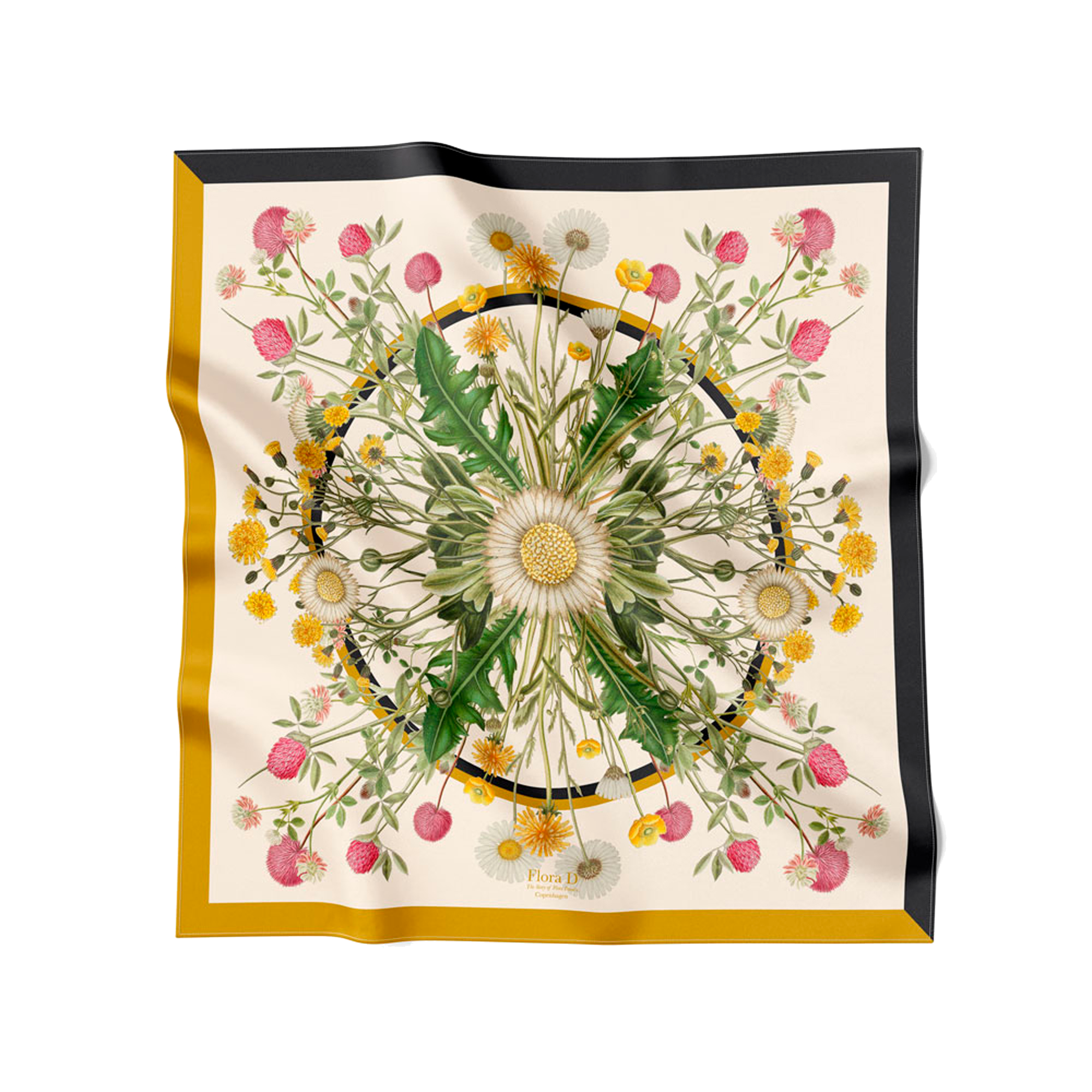 Flora Danica Denmark Yellow Meadow silketørklæde Large scarf Yellow Meadow