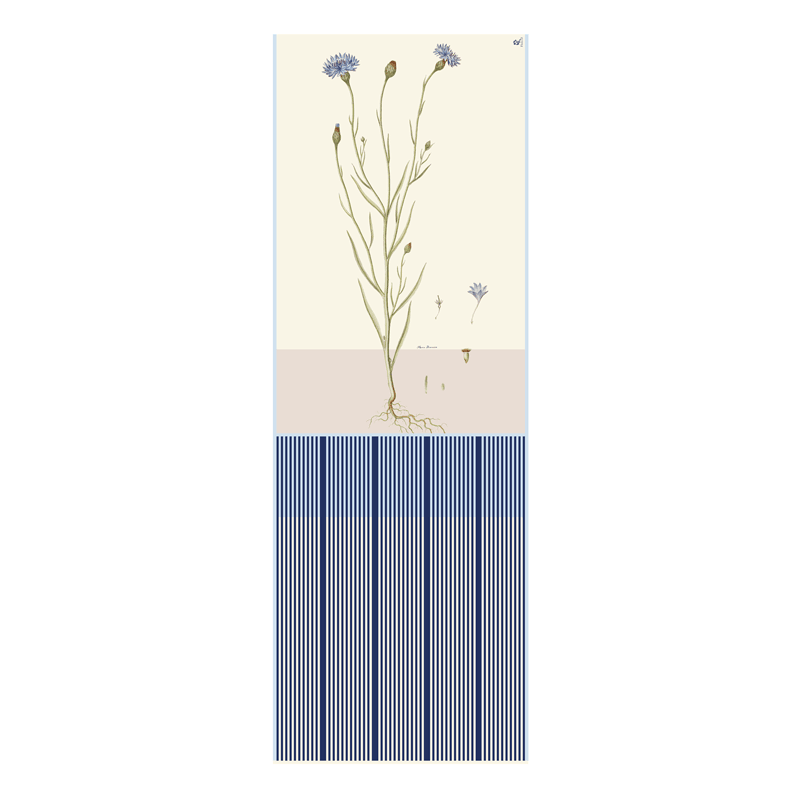 Blue Flower in The Grain silketørklæde - FLORA DANICA DENMARK